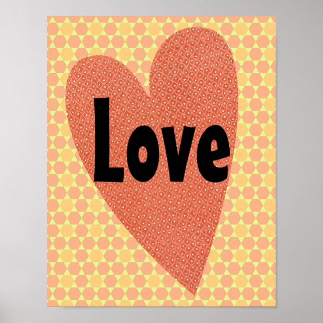 Vintage and Retro Heart Love Art Poster (Front)