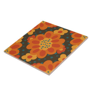 Vintage and retro seamless pattern ceramic tile
