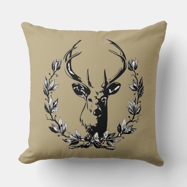 Vintage and Rustic Deer Cushion (Front)