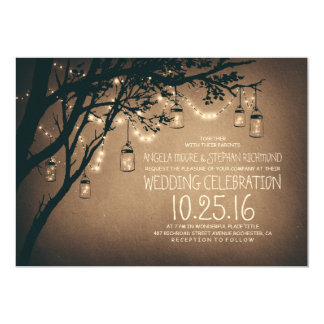 rustic mason jar wedding invitations