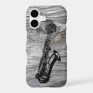 Vintage and Rustic Saxophone On old Wood