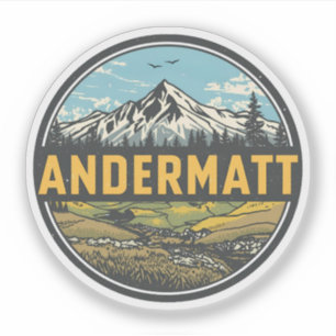 Vintage ANDERMATT ski Switzerland Swiss Alps gifts