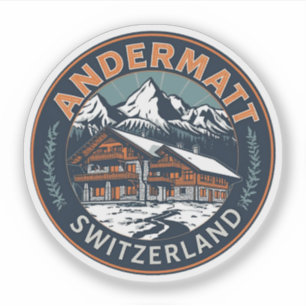 Vintage ANDERMATT ski Switzerland Swiss Alps gifts