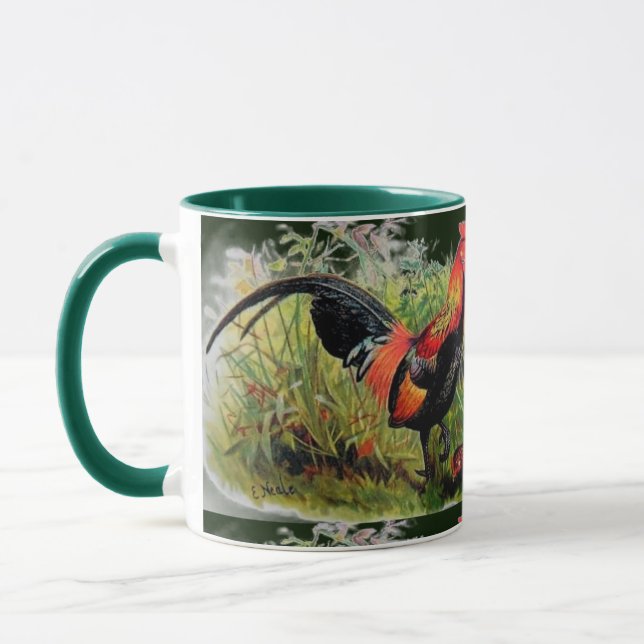 Vintage Andrew Neale Red Jungle Fowl Mug (Left)