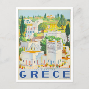 Vintage Andros, Greece, Travel Poster Postcard
