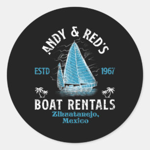 Vintage Andy And Red's Boat Repair Fishing Charter Classic Round Sticker