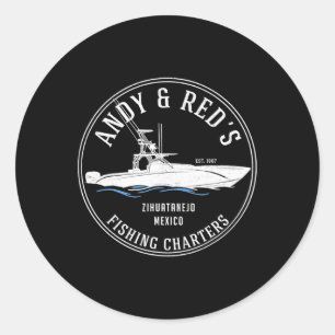 Vintage Andy Red's Fishing Charters Classic Round Sticker