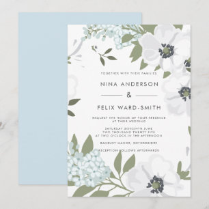 Vintage Anemone Wedding Invitation