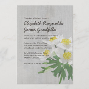 Vintage Anemone Wedding Invitations