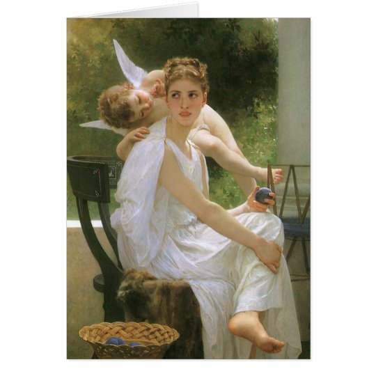 Vintage Angel Art, Work Interrupted by Bouguereau Card