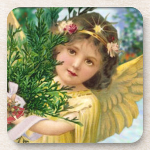 Vintage Angel Christmas Coaster Gift Set