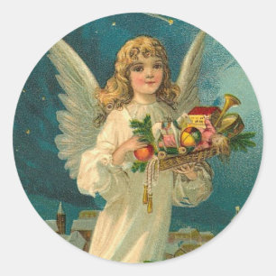 Vintage Angel Christmas Holiday Sticker