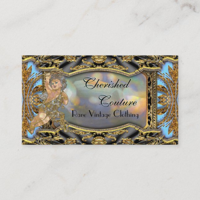 Vintage Angel Elegant 2" Professional Business Card (Front)