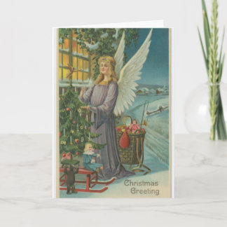 Vintage angel gifts christmas greeting card