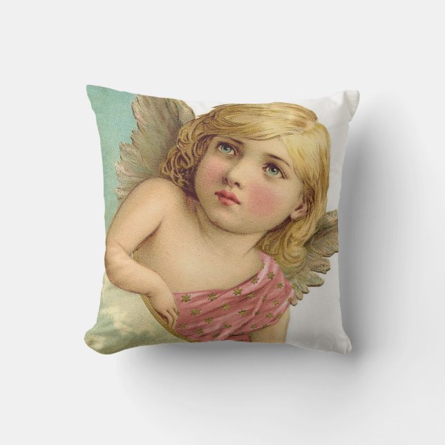 Vintage Angel Girl Accent Pillow (Front)