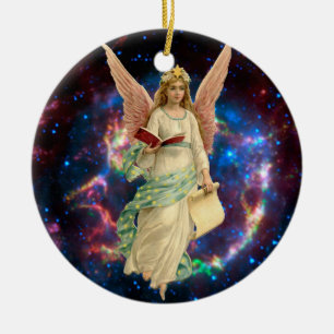 Vintage Angel in Heaven Ceramic Tree Decoration