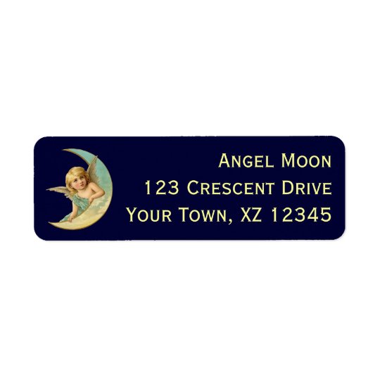 Vintage Angel in Moon Return Address Label