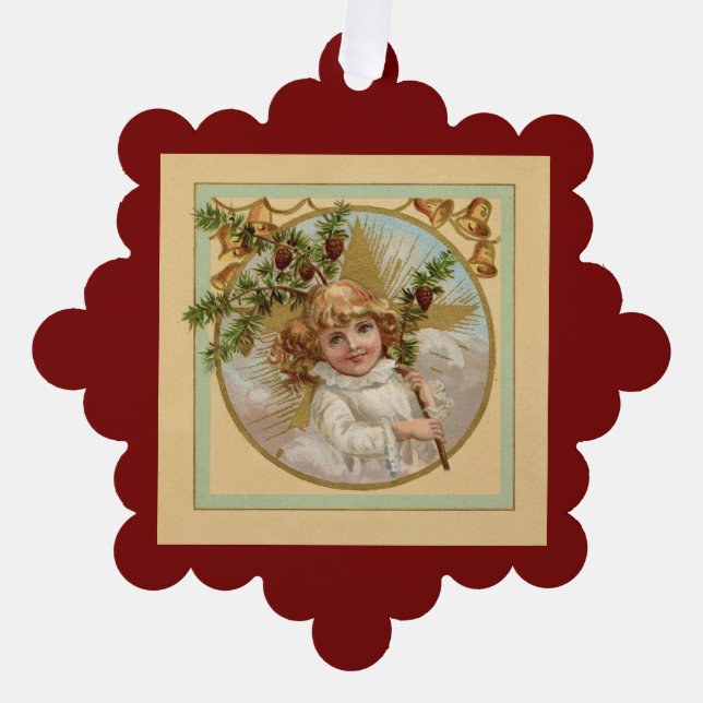 Vintage Angel Paper Ornament Card (Front)