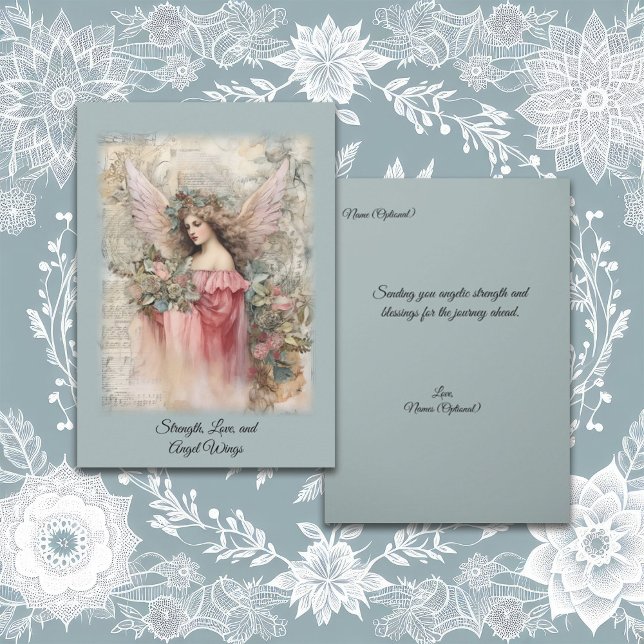 Vintage Angel Pink Roses Card (Creator Uploaded)