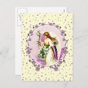 Vintage Angel Religious Easter  Holiday Postcard