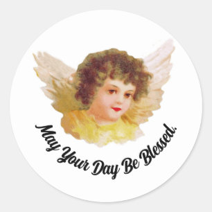Vintage Angel Round Sticker