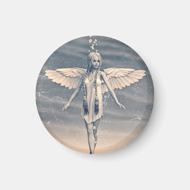 Vintage Angel under the Rainbow Magnet (Front)