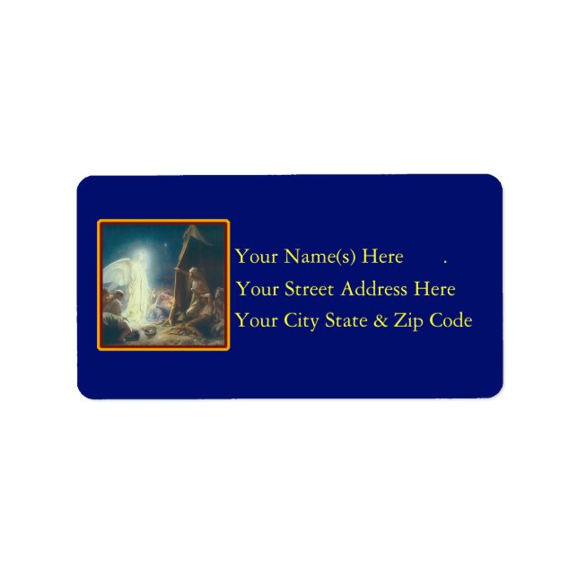 Vintage Angel Visits Shepherds Address Label (Front)