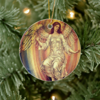 Vintage Angel Wings  Ceramic Ornament