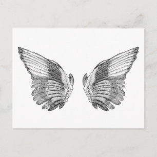 Vintage Angel Wings Postcard