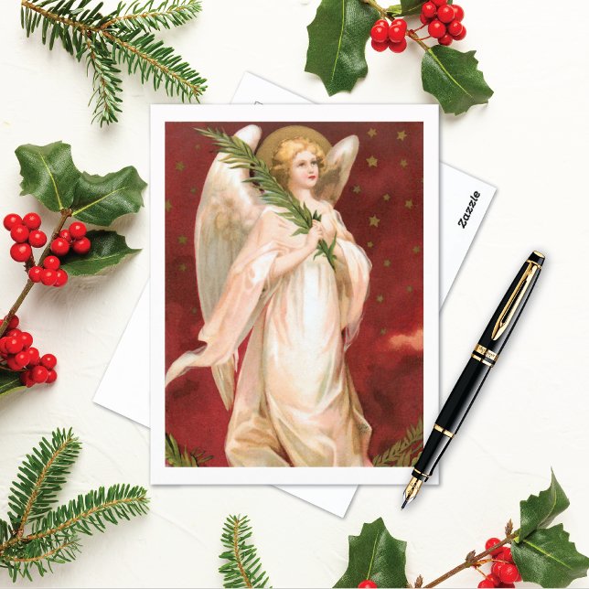 Vintage Angel with Halo Holiday Postcard (Creator Uploaded)