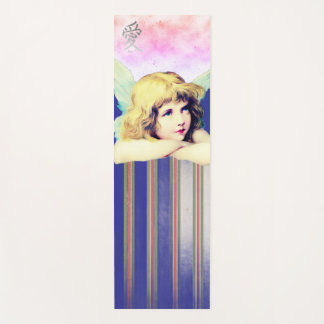 VINTAGE ANGEL WITH STRIPES AND CLOUDS YOGA MAT