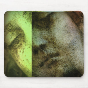 Vintage Angelic Statue Face Grunge Mouse Pad