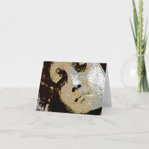 Vintage Angelic Statue Face Grunge Note Card. Holiday Card