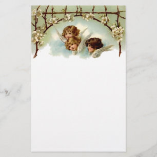Vintage Angels and Flowers Stationery
