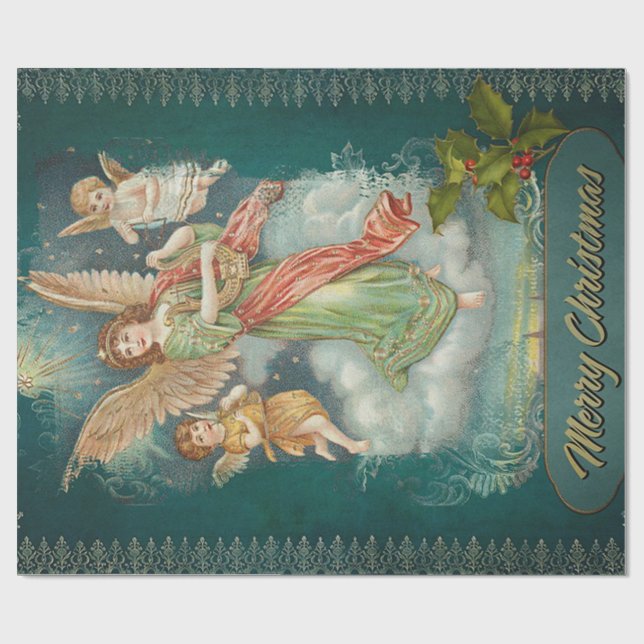 Vintage Angels Christmas   Wrapping Paper (Flat)