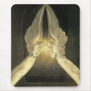 Vintage Angels Hovering Over Jesus Christ Mouse Pad