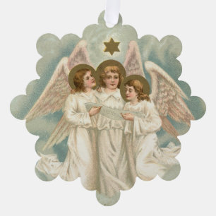 Vintage Angels Paper Ornament Card