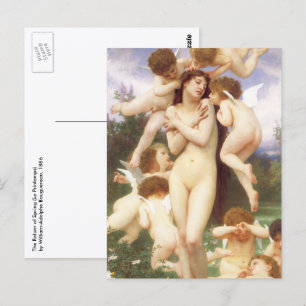 Vintage Angels, Return of Spring by Bouguereau Postcard