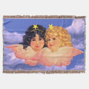 Vintage Angels throw blanket
