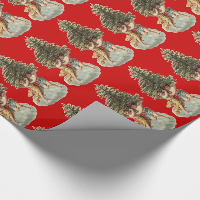Vintage Angels & Tree Wrapping Paper (Corner)