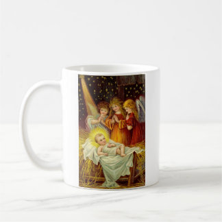 Vintage Angels Visiting the Baby Jesus Coffee Mug