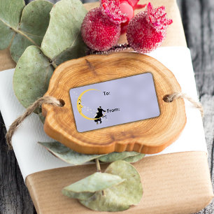 Vintage Angry Crescent Moon Face Stars Couple Label