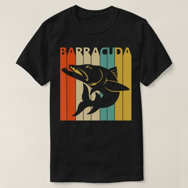 Vintage Animal Barracuda Print  T-Shirt (Design Front)