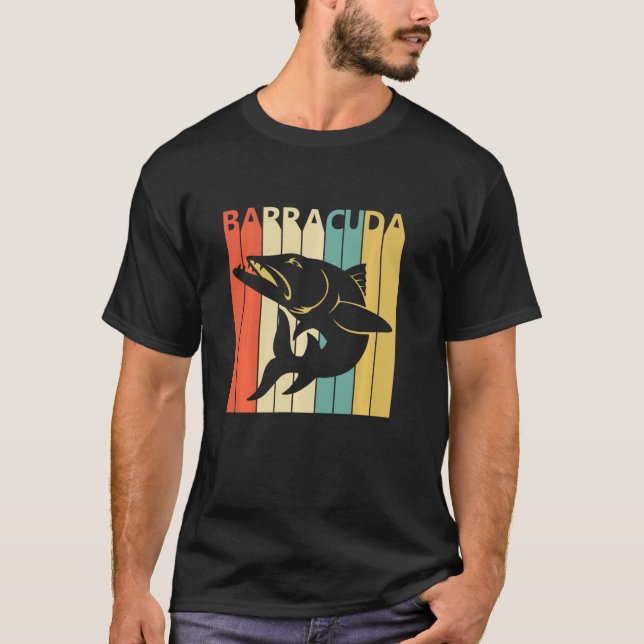 Vintage Animal Barracuda Print T-Shirt (Front)