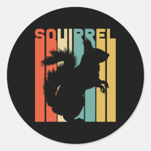 Vintage Animal Earth Day Retro Squirrel  Classic Round Sticker