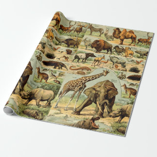 Vintage animal print African wildlife Wrapping Paper