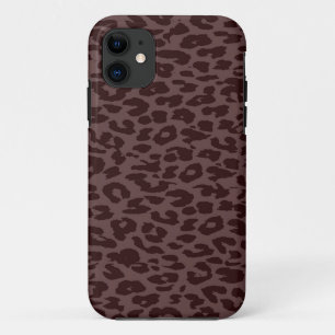 Vintage animal print of leopard (Dark Brown) iPhone 11 Case
