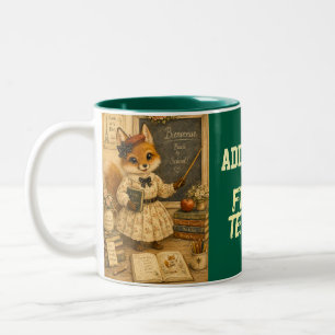 Vintage Animal Teacher Back to School Two-Tone Coffee Mug