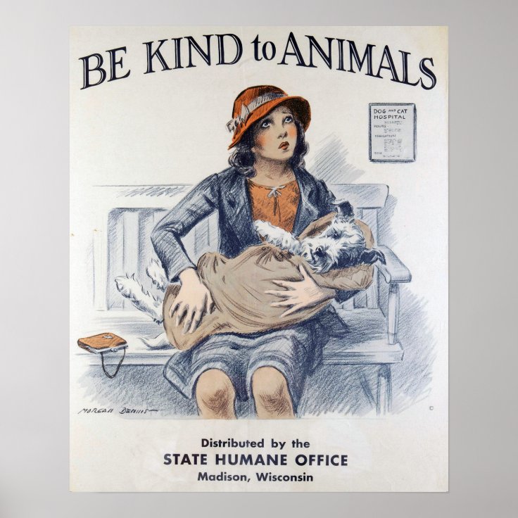 Vintage Animal Welfare Poster | Zazzle