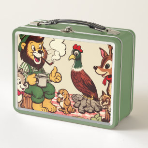 Vintage Animals Comics Metal Lunch Box